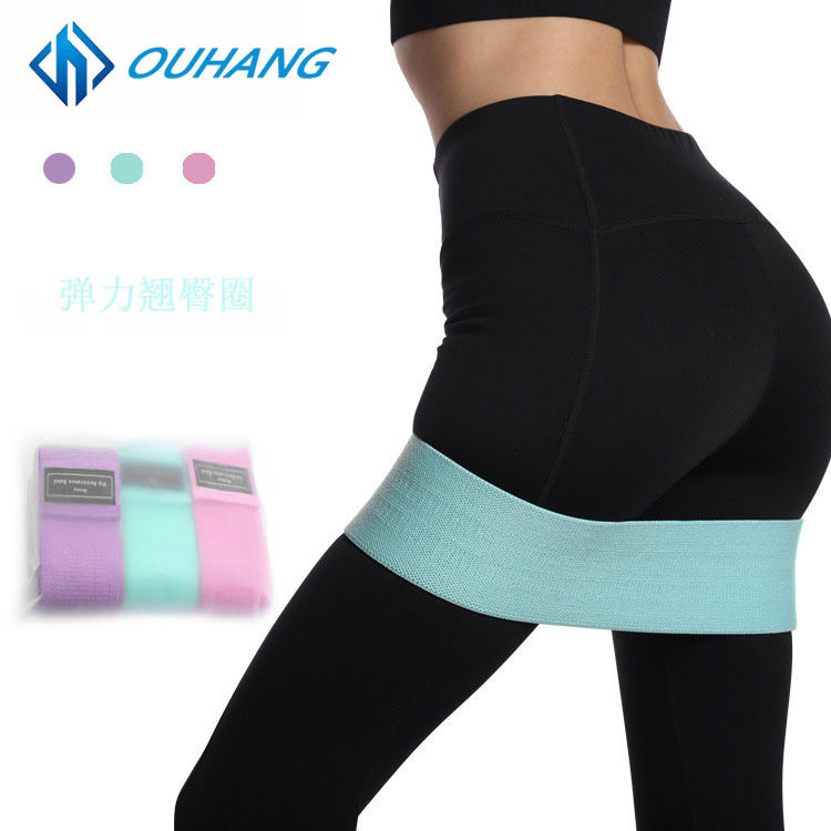 跨境翘臀圈深蹲练臀环形弹力带臀部拉力带乳胶防滑虐臀圈工厂直供