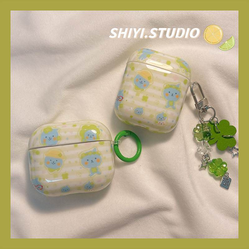 夏日清新四叶草酷儿适用AirPods4保护套新款iPod苹果耳机