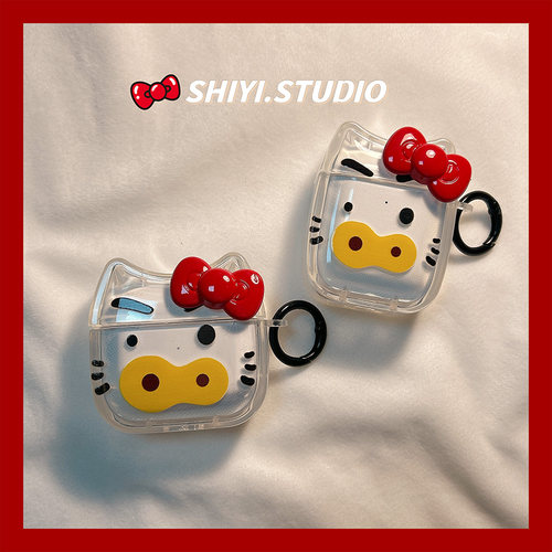 趣味可爱肥嘟嘟左卫门Kitty适用AirPods4保护套新款iPod苹果耳机壳1/2代无线蓝牙3代airpodspro2代防摔保护壳