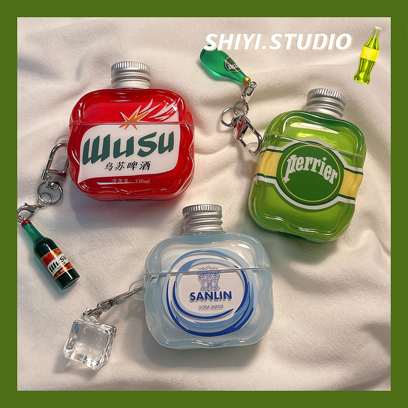 创意可爱啤酒饮料造型适用AirPods4保护套新款Pro2苹果耳机壳1/2代无线蓝牙3代airpodspro第三代软防摔耳机套