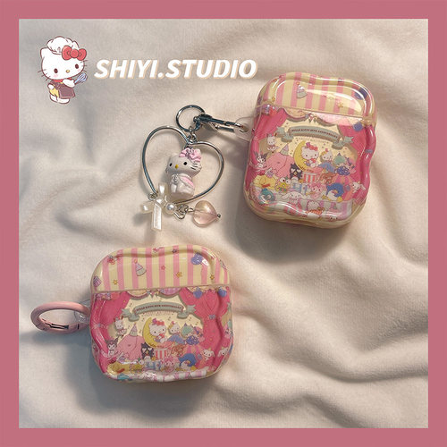 日系少女粉可爱三丽鸥家族适用AirPods4保护套新款Pro2苹果耳机壳卡通1/2代蓝牙3代airpodspro三代防摔保护壳