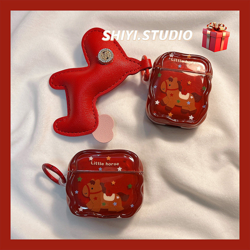 新年红马年卡通小马星星适用AirPods4保护套新款Pro2苹果耳机壳创意1/2代蓝牙3代airpodspro三代软防摔保护壳,3C数码配件,耳机保护套,淘宝优惠券,粉丝福利购,淘宝优惠卷