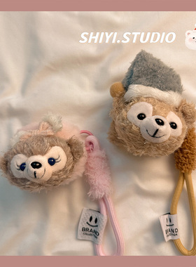 毛茸茸可爱雪莉玫达菲熊适用AirPods4保护套新款iPod苹果耳机壳1/2代无线蓝牙3代airpodspro2代软防摔保护壳