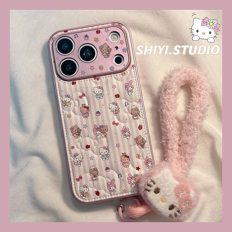 蝴蝶结压纹可爱kt美乐蒂适用苹果17promax手机壳16pro新款iphon17日韩15pro少女心15硅胶14防摔13皮质小众软