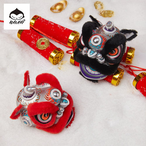 BUHU国潮醒狮摆件广东特色中控桌面车载装饰一路平安新年礼品