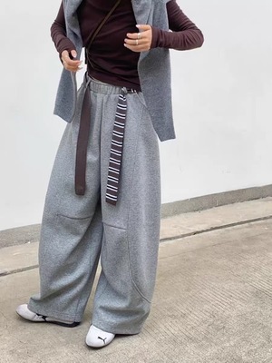 蒂娜2025秋新款时尚百搭松紧腰抽绳工装裤女洋气减龄休闲裤弯刀裤