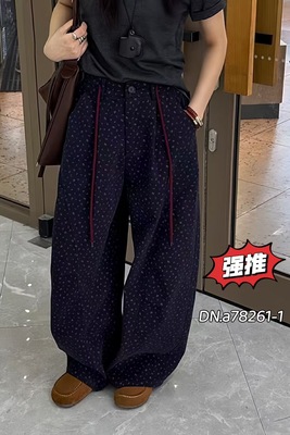蒂娜2025秋新款时尚百搭松紧腰抽绳休闲裤女洋气减龄弯刀裤气球裤
