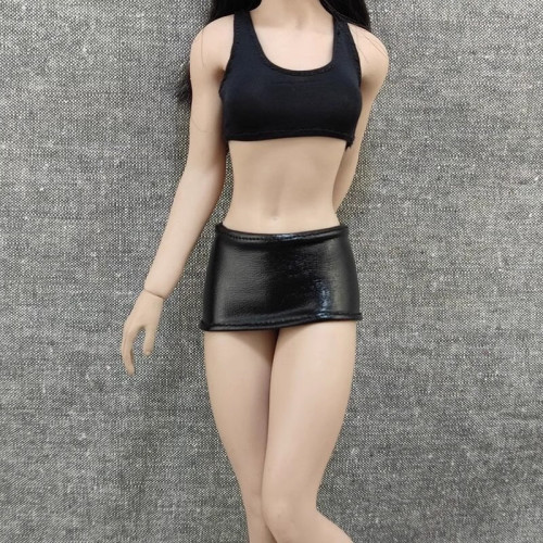 1/6 女兵人 潮流皮短裙 DG102 皮裙 可动包胶素体衣服模型 现货