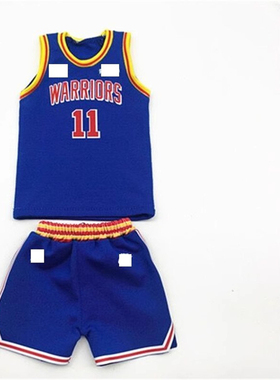 现货 1/6 兵人衣服勇士 汤普森11号 蓝色球衣 复古客场 球衣 模型