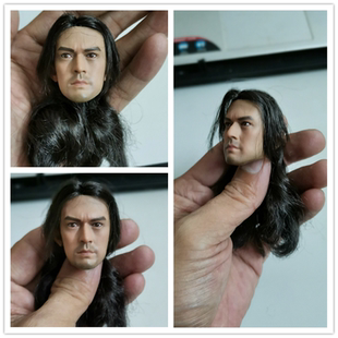 1/6兵人 浪人头雕 古代武将 金城武头雕 植发2.0明智左马介鬼武者