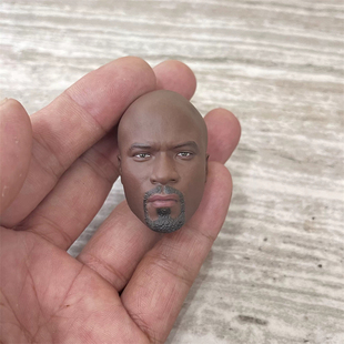 1/6男兵人头雕 卢克凯奇头雕 黑钢 兵人配件模型 现货