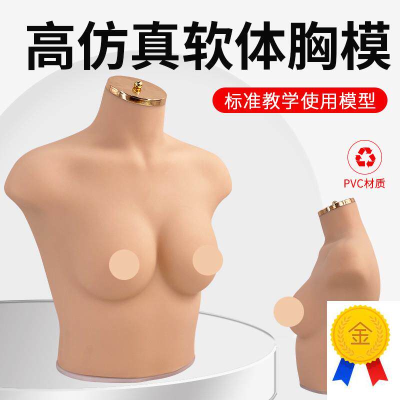 大号胸模75B杯新款仿真人软体硅胶内I衣内裤展示模特道具女半身