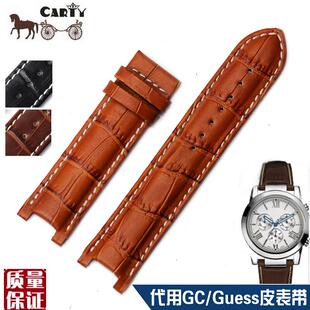 pasha代用盖尔k斯手表带适于GC/Guess浅棕2220mm皮表带配