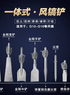 G10G16风镐一体镐铲气动锄风镐钎开山镐宽铲破桩劈柴打桩夯土挖树