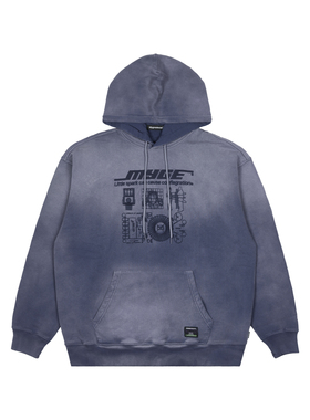 MYGE混合概念声场图案刺绣渐变染色重水洗连帽卫衣