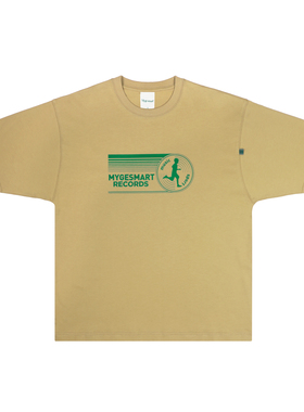MYGESMART 音乐唱片店运动印花T恤 纯棉宽松短袖T恤