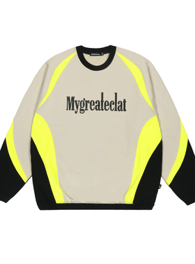 MYGE撞色拼接运动球衣圆领卫衣