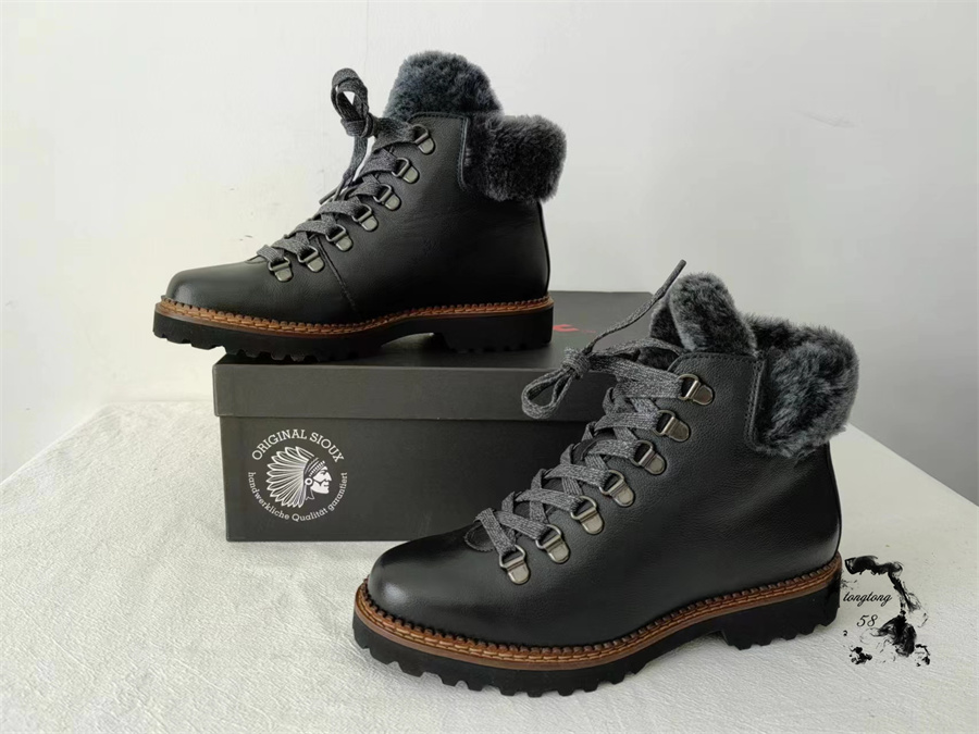 SIOUX通勤保暖厚底德国短靴纯色