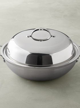 美国代购Hestan ProBond Wok 带盖不锈钢炒锅14英寸意大利制造