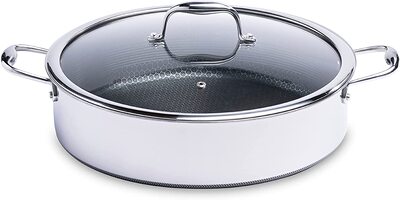 美国代购HexClad  Hybrid Deep Sauté Pan 不粘锅深煎锅7夸脱