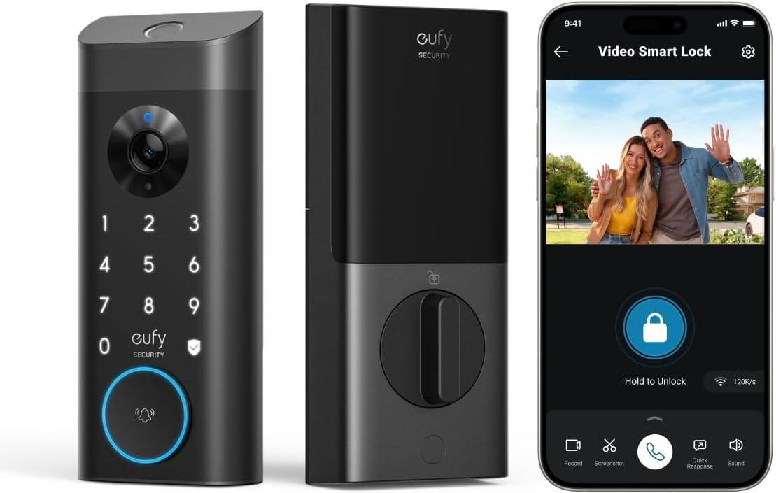 美国代购eufyVideo Smart Lock E330 3合1智能门锁门铃摄像头
