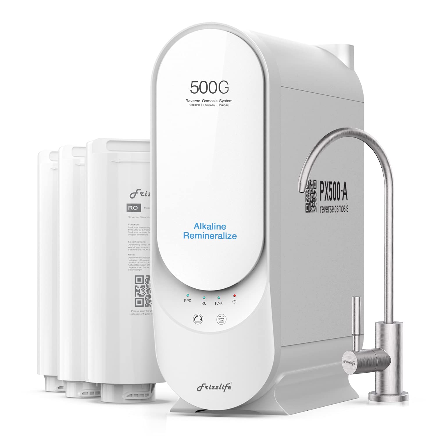 美国代购Frizzlife RO PX500-A反式净水器直饮水无罐设计再矿化