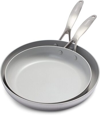 美国代购GreenPan Venice Pro Frying Pan 不锈钢陶瓷不粘锅煎锅