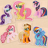 卡通布贴儿童衣服羽绒服修补丁贴花书包卫衣刺绣贴布宝莉小马柔柔