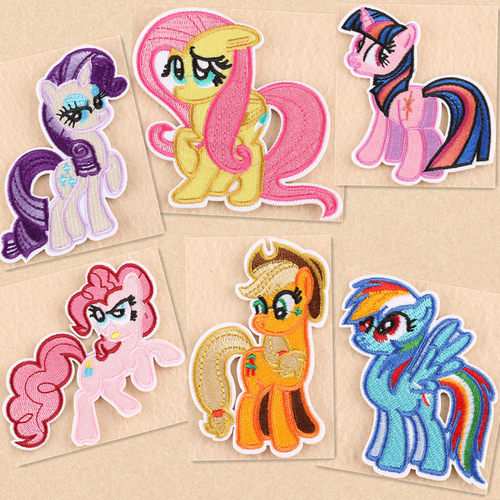 卡通布贴儿童衣服羽绒服修补丁贴花书包卫衣刺绣贴布宝莉小马柔柔