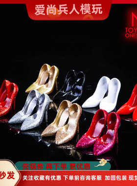 NRTOYS 1/6女兵人偶 高跟鞋 水晶鞋 NR12 适合1/6包胶女素体现货