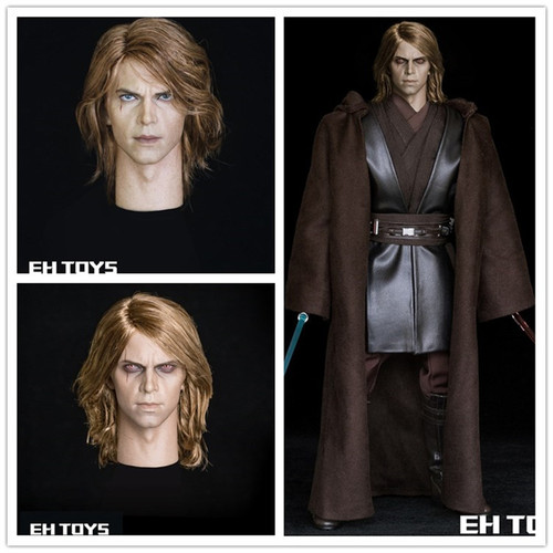 现货 EHTOYS 1/6兵人头雕 星球大战天行者 安纳金 植发头雕 RS001