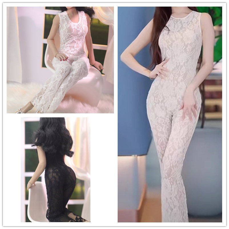 CKtoys ck032 1/6兵人衣服 女款蕾丝微喇连身长裤 无袖连体裤现货