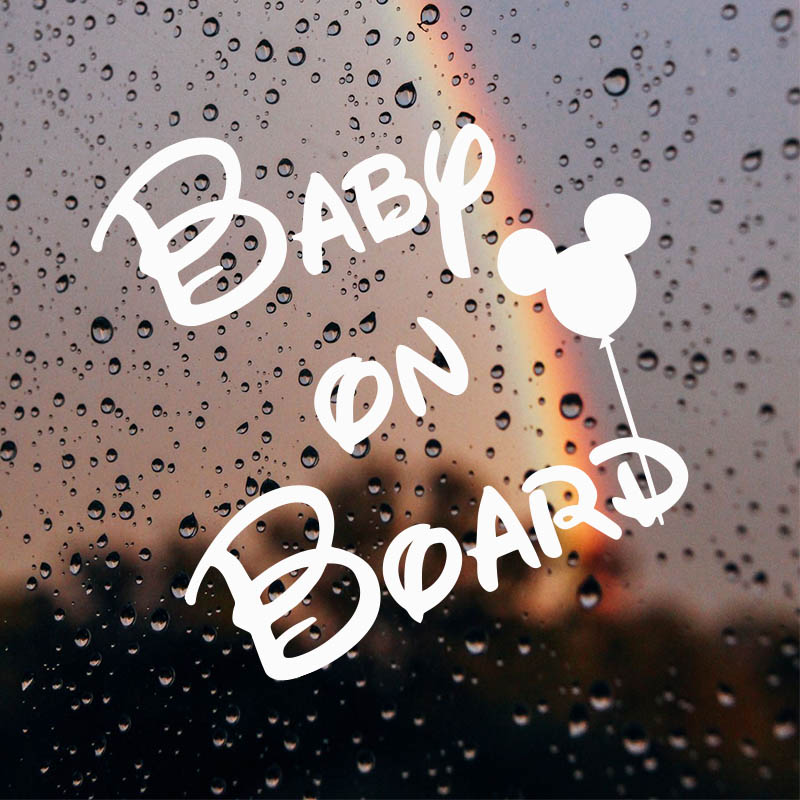 baby on board宝宝在车内警示文字装饰摩托电动汽车贴纸反光镭射