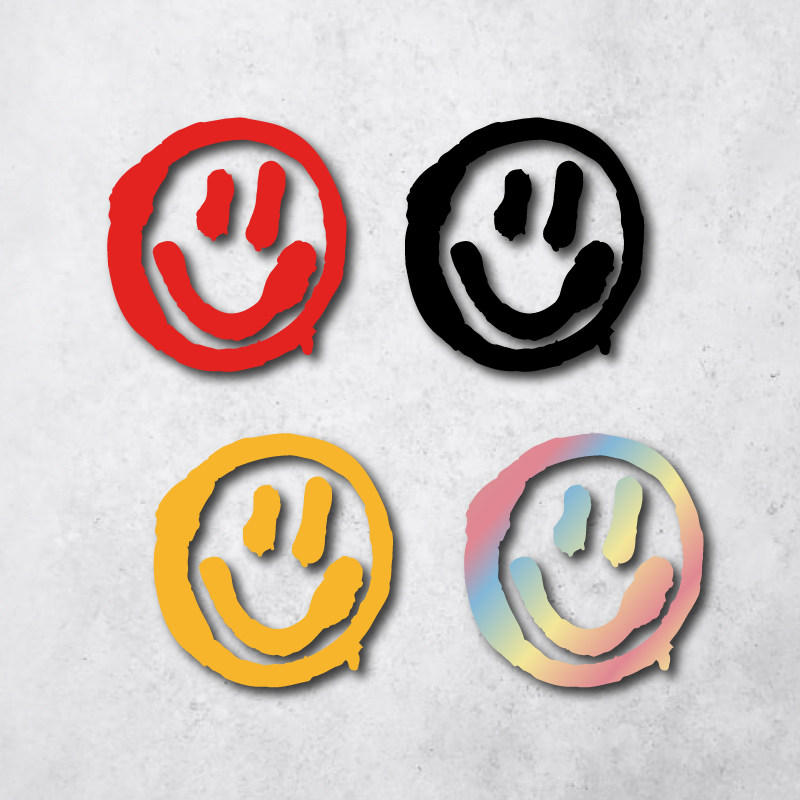 潮牌表情车贴纸电动踏板摩托车身创意个性装饰防水镂空七彩色反光