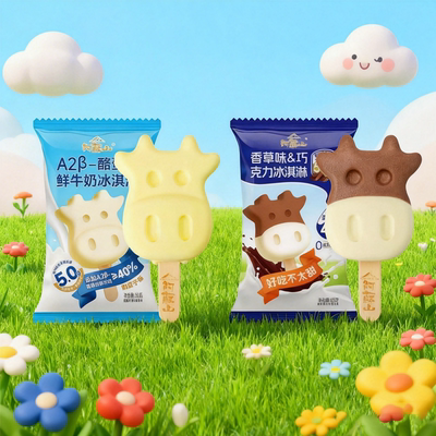 【包邮】5支阿苏山流心生巧冰淇淋≥58%A2酪蛋白鲜牛奶雪糕冰激凌