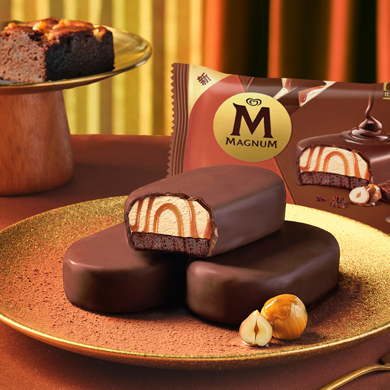 【新品】和路雪梦龙甜酒风味榛子布朗尼冰淇淋比利时巧克力雪糕