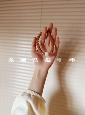 天然小菩提小金刚文玩手串醒狮红皮满肉盘龙纹五瓣手链