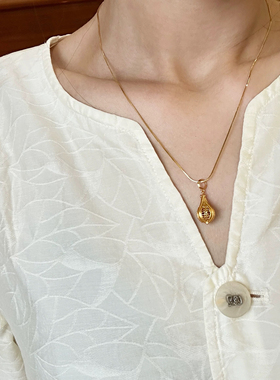 纯银S925金色45cm蛇骨链金色单条项链