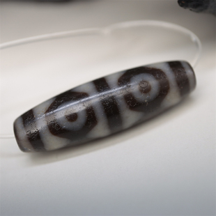 西藏收藏传精品台一代坛城六眼天珠藏区天然玛瑙老天珠黑白分明