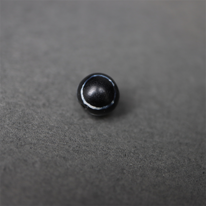 〓老〓藏传包老精品千年鬼眼天珠黑白分明镶蚀鬼眼图腾PYU天珠