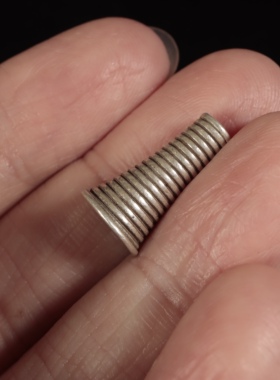 〓老〓藏传纯银佛塔佛头配饰佛珠手串配饰藏式文玩9.3×16.1mm