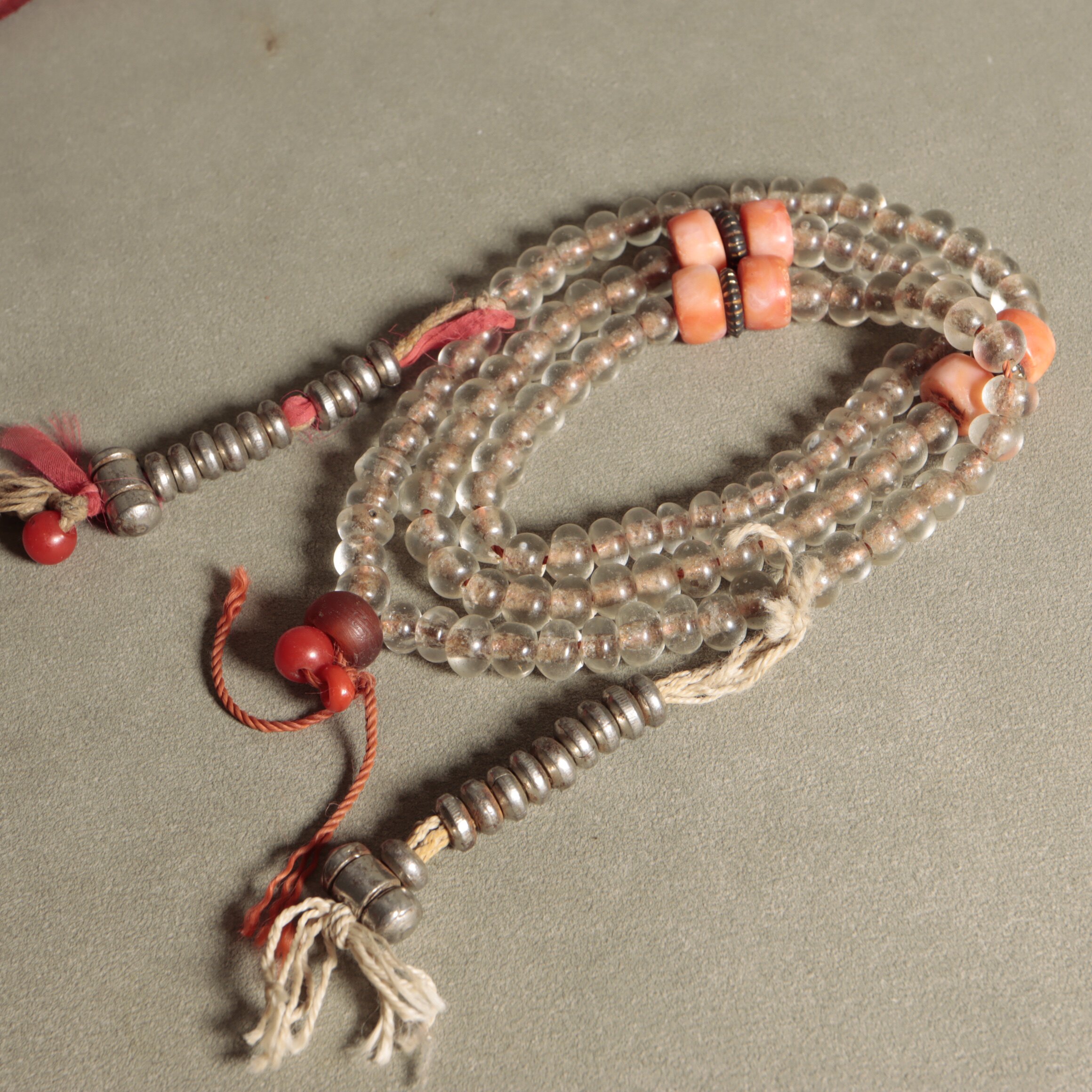 〓老〓西藏清代琉璃佛珠念珠藏式文玩古珠项链手串108颗藏族用