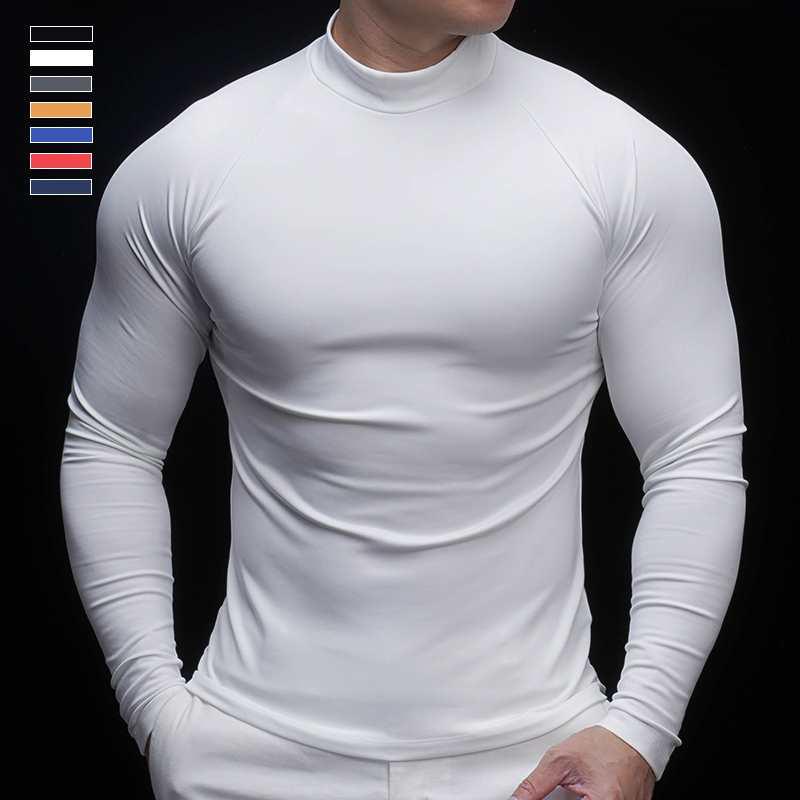 新款男士长袖健身衣弹力修身