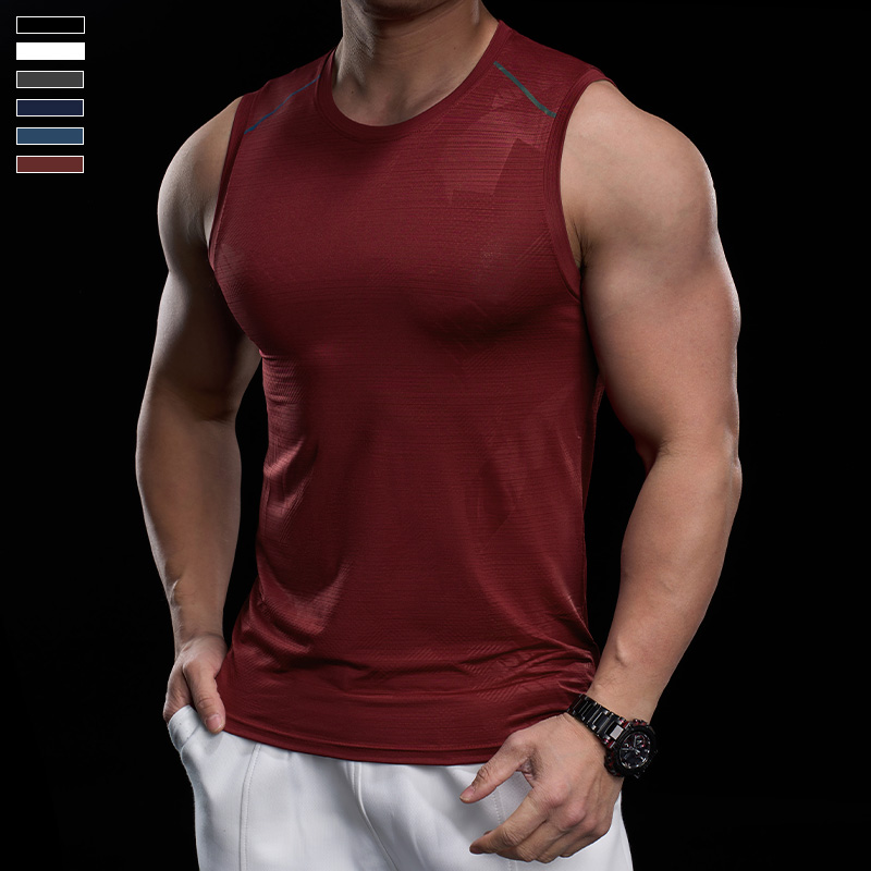 霸道肌肉夏季男运动健身无袖速干背心跑步训练衣服高弹力坎肩