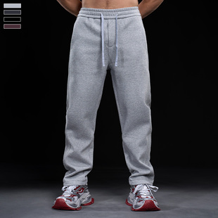 跑步训练加绒加厚直筒裤 男运动健身休闲长裤 子 秋冬新款 霸道肌肉