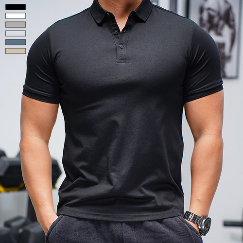 运动休闲polo衫翻领弹力短袖