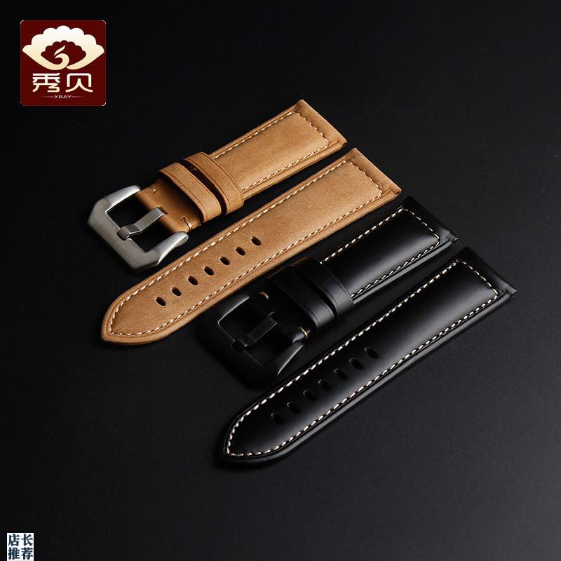 原厂适用沛纳海真皮手表带男手工表带Panerai表2224mm牛皮