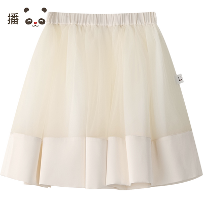 播broadcute童装2024早秋新款女童半裙拼接网纱裙子KGR3BD0040