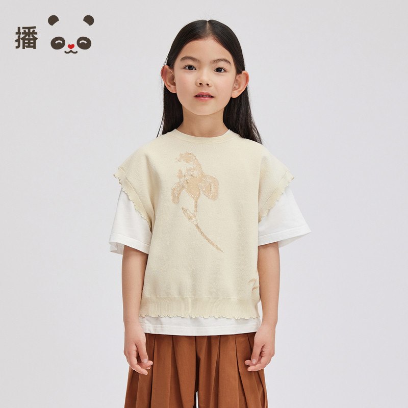 broadcute儿童针织背心开衫图片