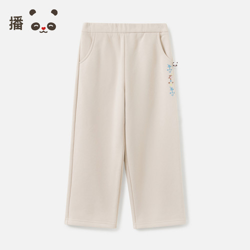 宽松舒适侧边趣味印花直筒休闲裤